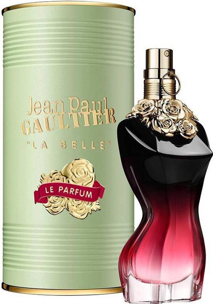 A perfume bottle and its packaging.