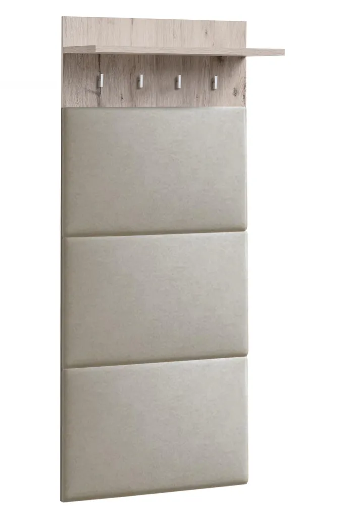 Meuble porte-manteau TELA design chêne wellington et panneaux beiges