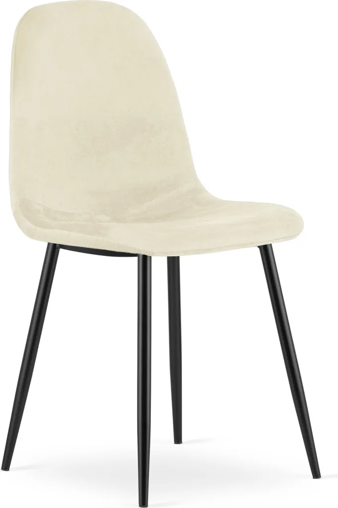 Chaise Velours Beige Leobert Como - Assise Confortable 44,5x50,5x87,5 cm