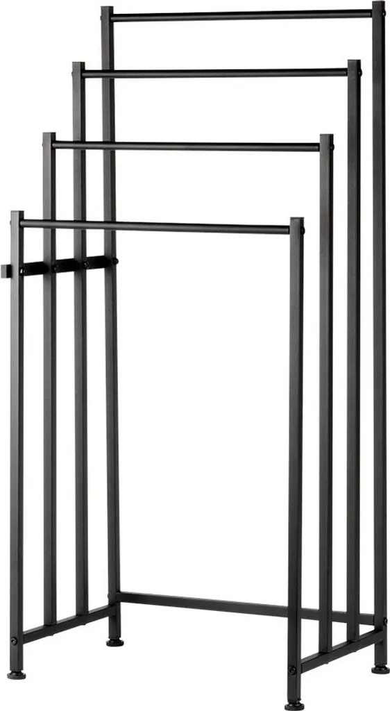 Porte-serviettes sans perçage noir Vilde : solution gain de place bain - 4