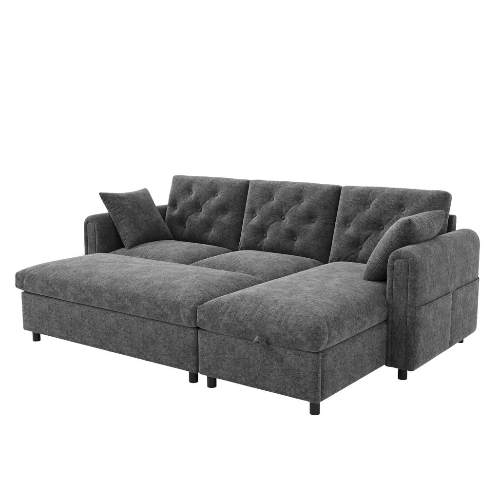 Merax 3 Sitzer Ecksofa Mit Stauraum, Sofa Mit Chaise Longue Produktbild 