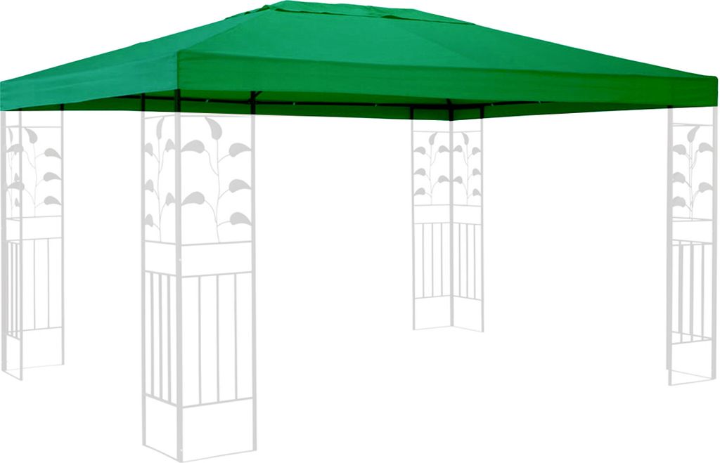 Ersatzdach für Pavillon 3x4m Grün Ersatzbezug Pavillondach
