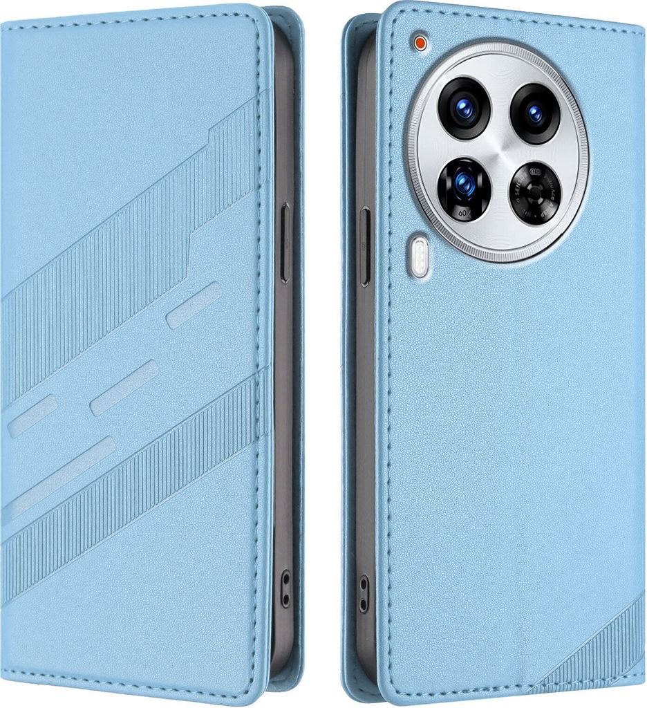 Hülle für Tecno Camon 30 Premier 5G, Kunstleder Brieftaschen Handyhülle mit Kartenfach und Standfunktion Hellblau