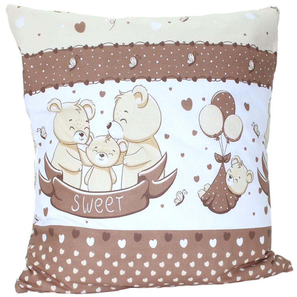 Primawela Deko Kissenbezug Bezug für Baby Kind für Kissen 80x80 cm 1. Sweet Braun