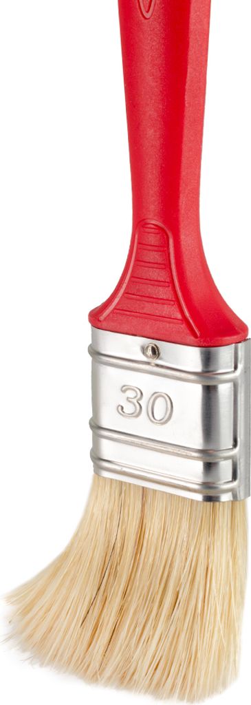 1x Flachpinsel | rot Kunststoff-Griff | Malerpinsel 30 mm