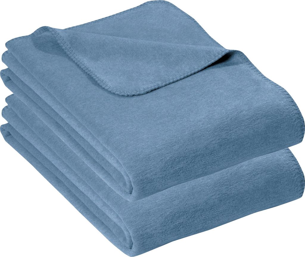 Erwin Müller Wohndecke Brescia" 2er-Pack jeansblau 150x220 cm"