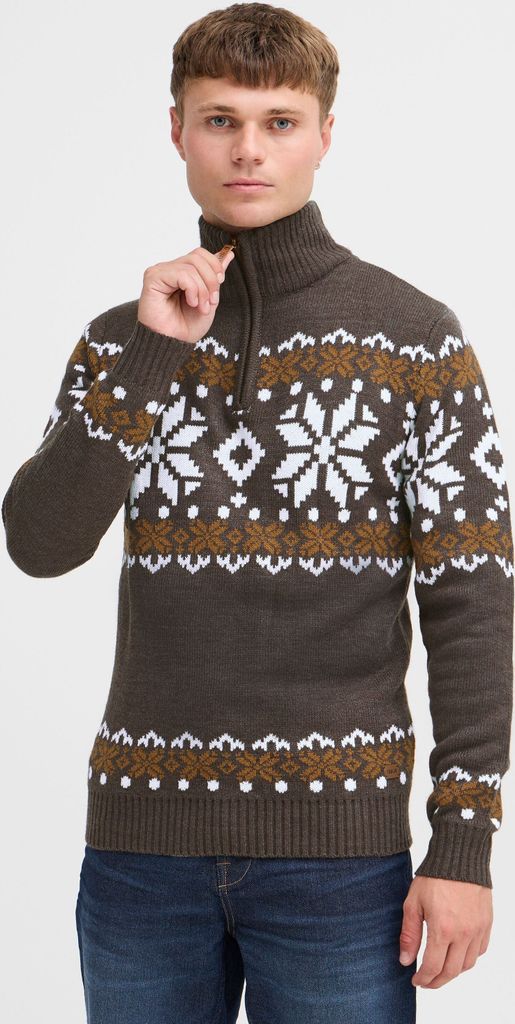 SOLID SDNorwin Herren Strickpullover Troyer Grobstrick Pullover mit Stehkragen Regular fit