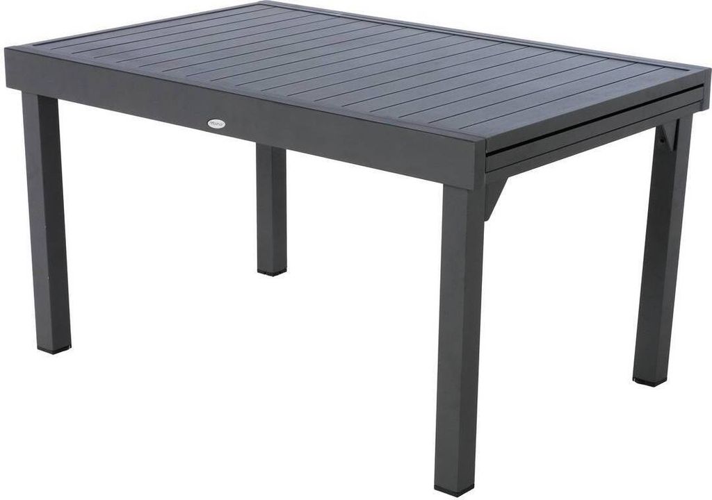 Ausziehbarer gartentisch "piazza" graphit 10 plätze aus epoxybehandeltem aluminium - Hespéride