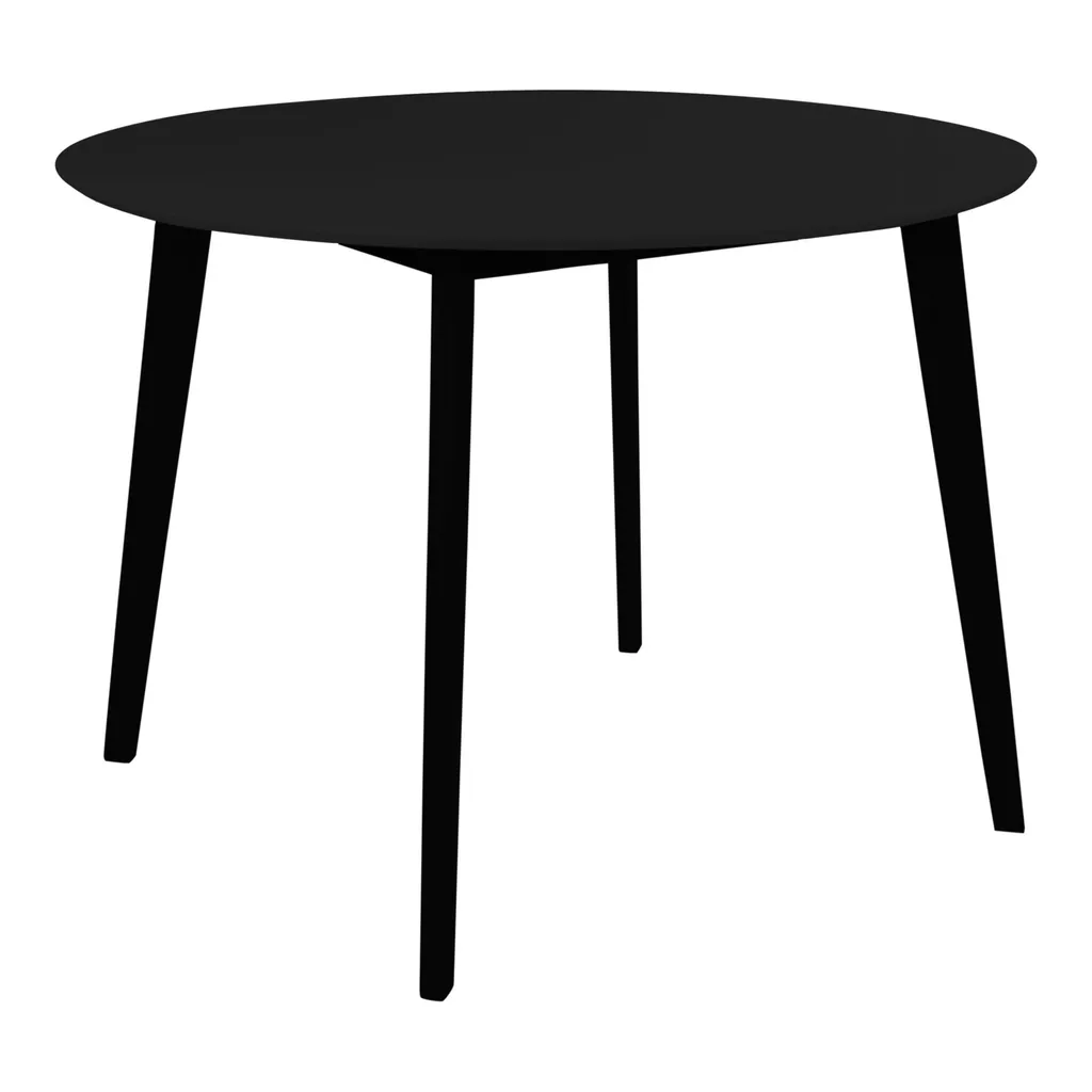 Table à manger Vojens noire Ø105 cm au design minimaliste et robuste