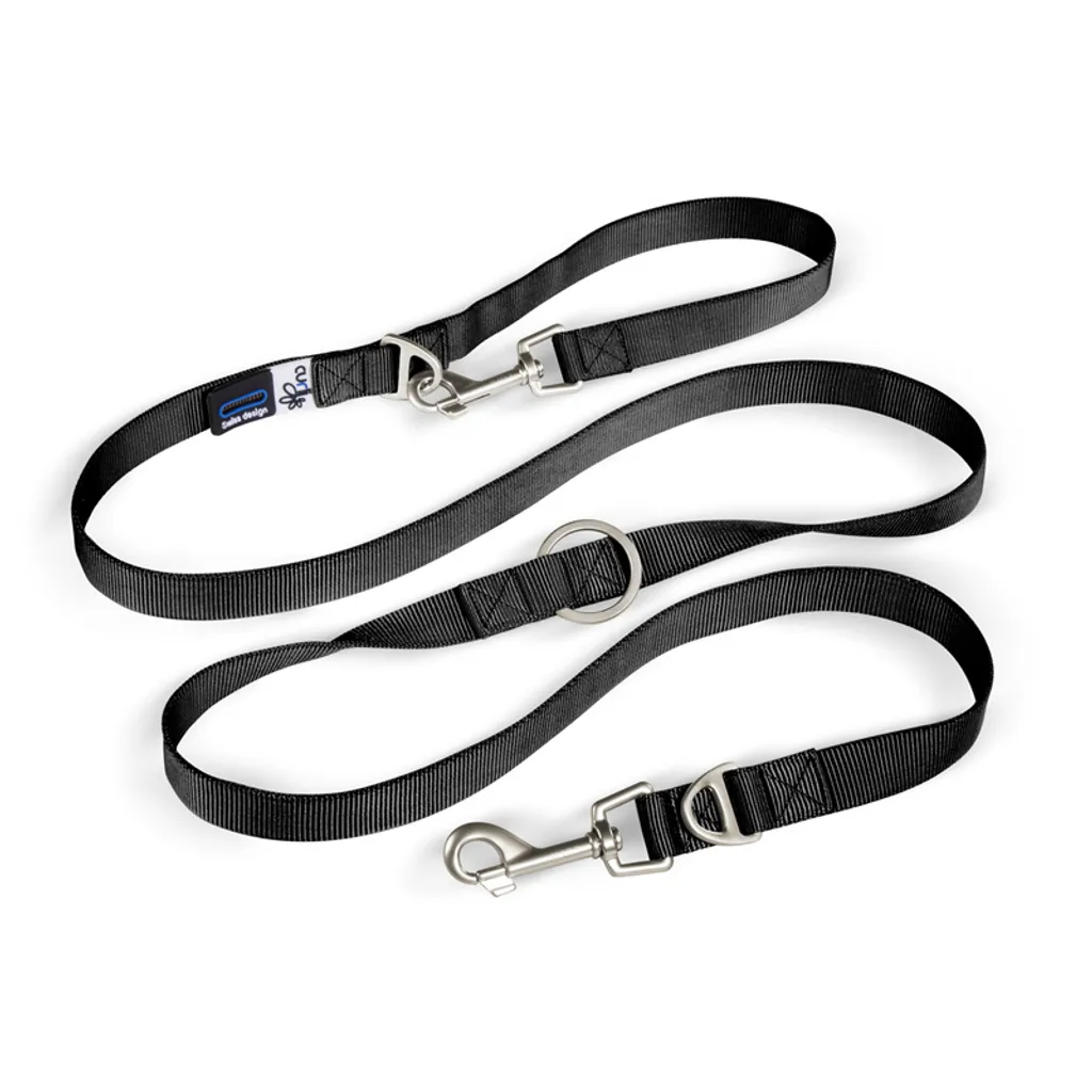 CURLI Laisse réglable pour chien en nylon noir M 200x1,5 cm robuste