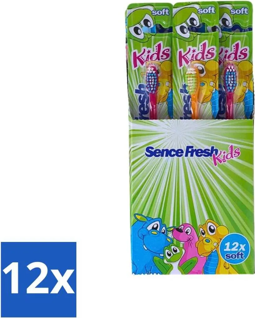 Sence - Fresh Kids Soft - Spazzolini da denti - Morbidi - 12 spazzolini - Confezione risparmio - 12 pezzi