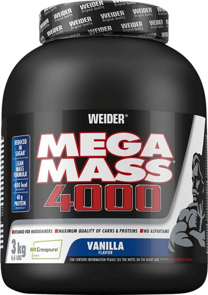 Weider Mega Mass 4000/ 3kg Dose Hardgainer CREAPURE Vanille Produktbild 