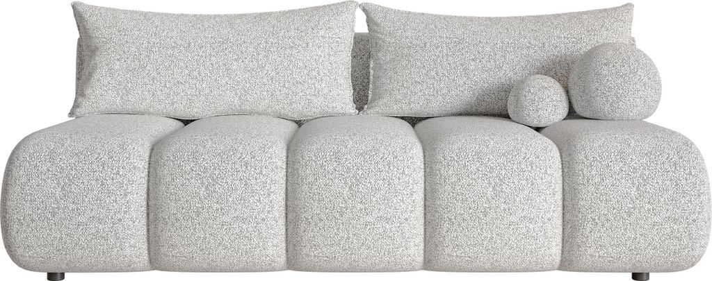Selsey Dandelino Mini - Dreisitzer-Sofa mit Schlaffunktion, Flechtstoff-Bezug, hellgrau