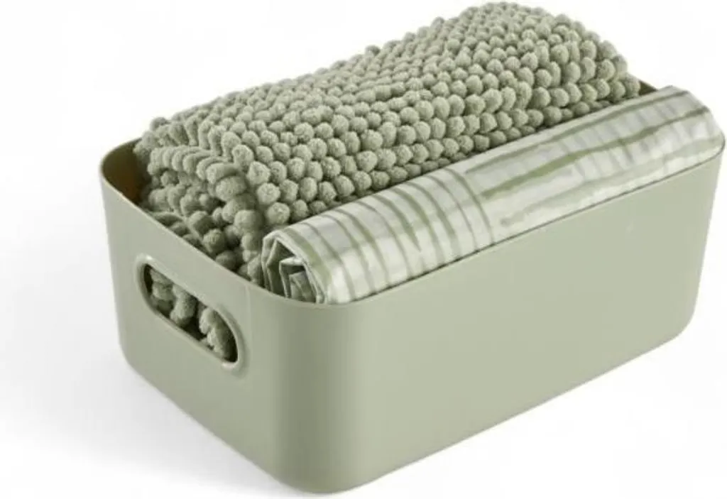 Set Accessori Bagno Verde Utility TODAY | Tenda Doccia e Tappeto Chic