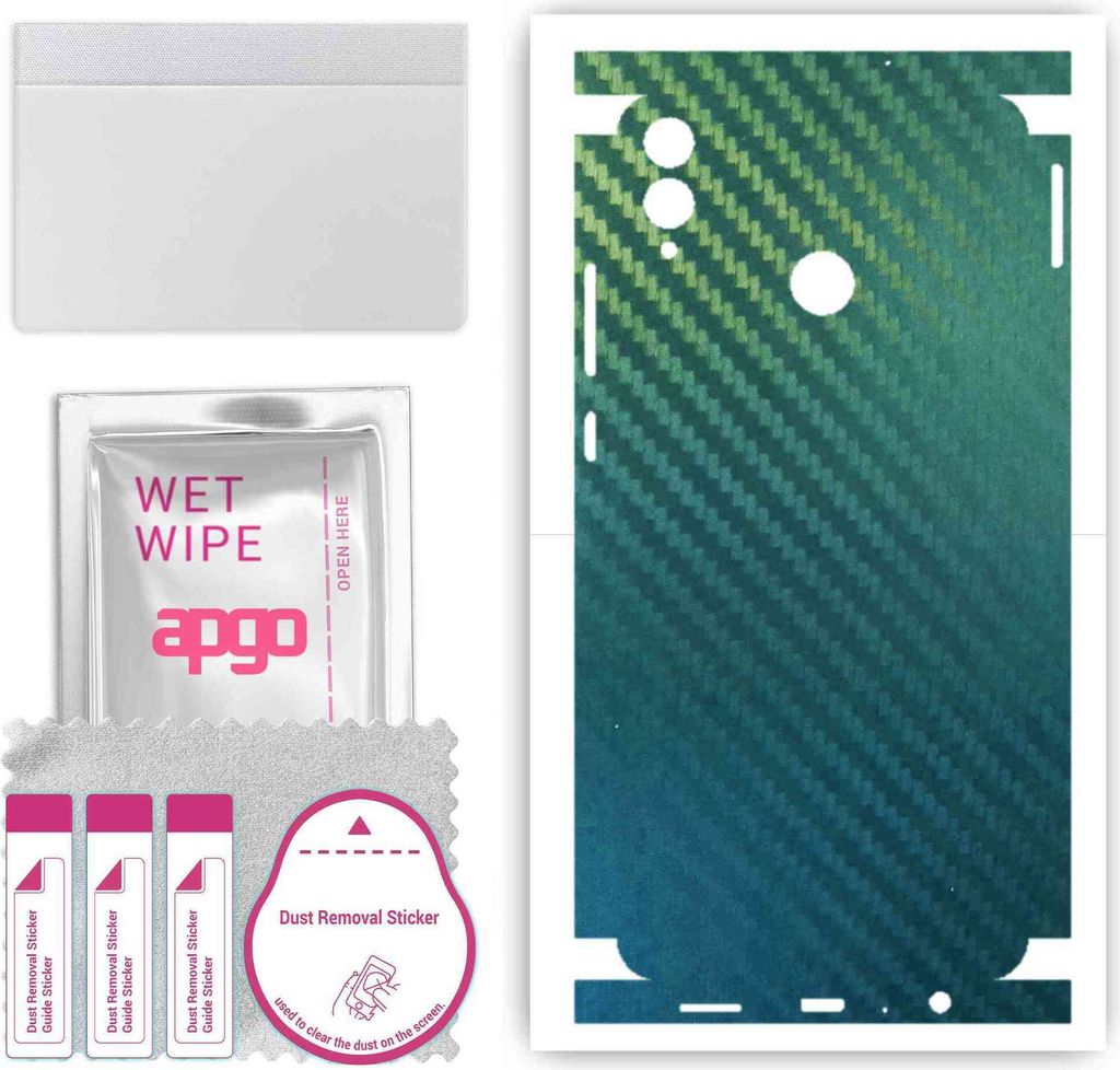 apgo Rückseite + Seiten Schutzfolie, Skin, kompatibel mit Honor 8X, Hinten Displayschutzfolie aus Vinylfolie, kratzfest, einfache Montage - Kohlen...