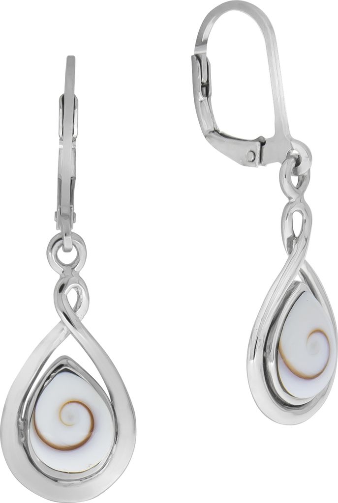 Zeeme Pearls Ohrringe 925/- Sterling Silber 3,7cm weiß Muschel weiß 342230018-1