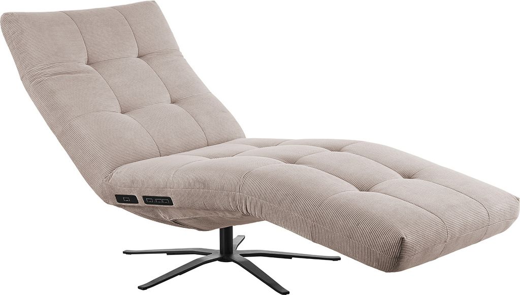 KAWOLA Relaxliege LETICIA motorisch Feincord beige Produktbild 