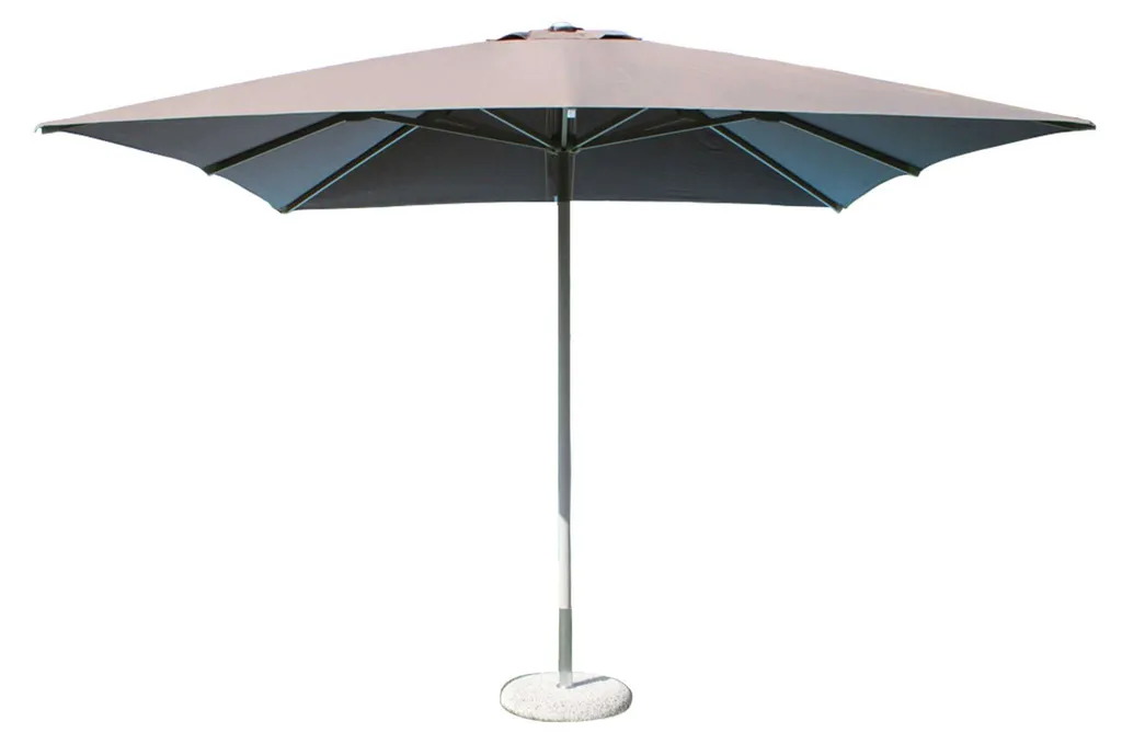 Parasol de jardin 3x3m Cleo Gris - Mât Central Aluminium et Toile Polyester