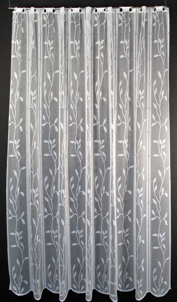 Gardinen Kranzusch Scheibengardine Raffrollo Blätterranke 210x217,5 cm H/B Weiß Bistrogardine Vorhang Küche 1er Pack