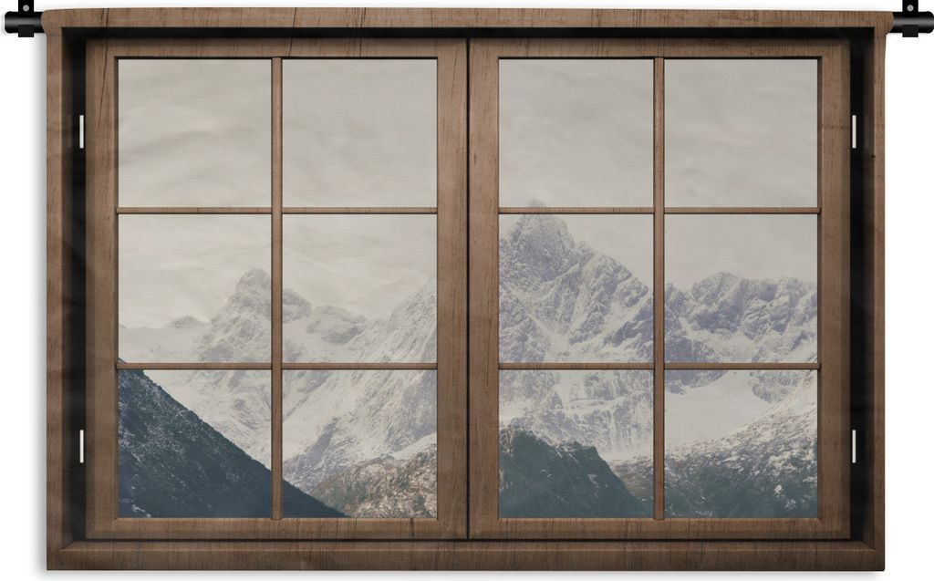 MuchoWow Wandteppich Wandbehang Aussicht - Berg - Schnee 60x40 cm Tapisserie Dekoration Wandtuch - Wanddekorationen