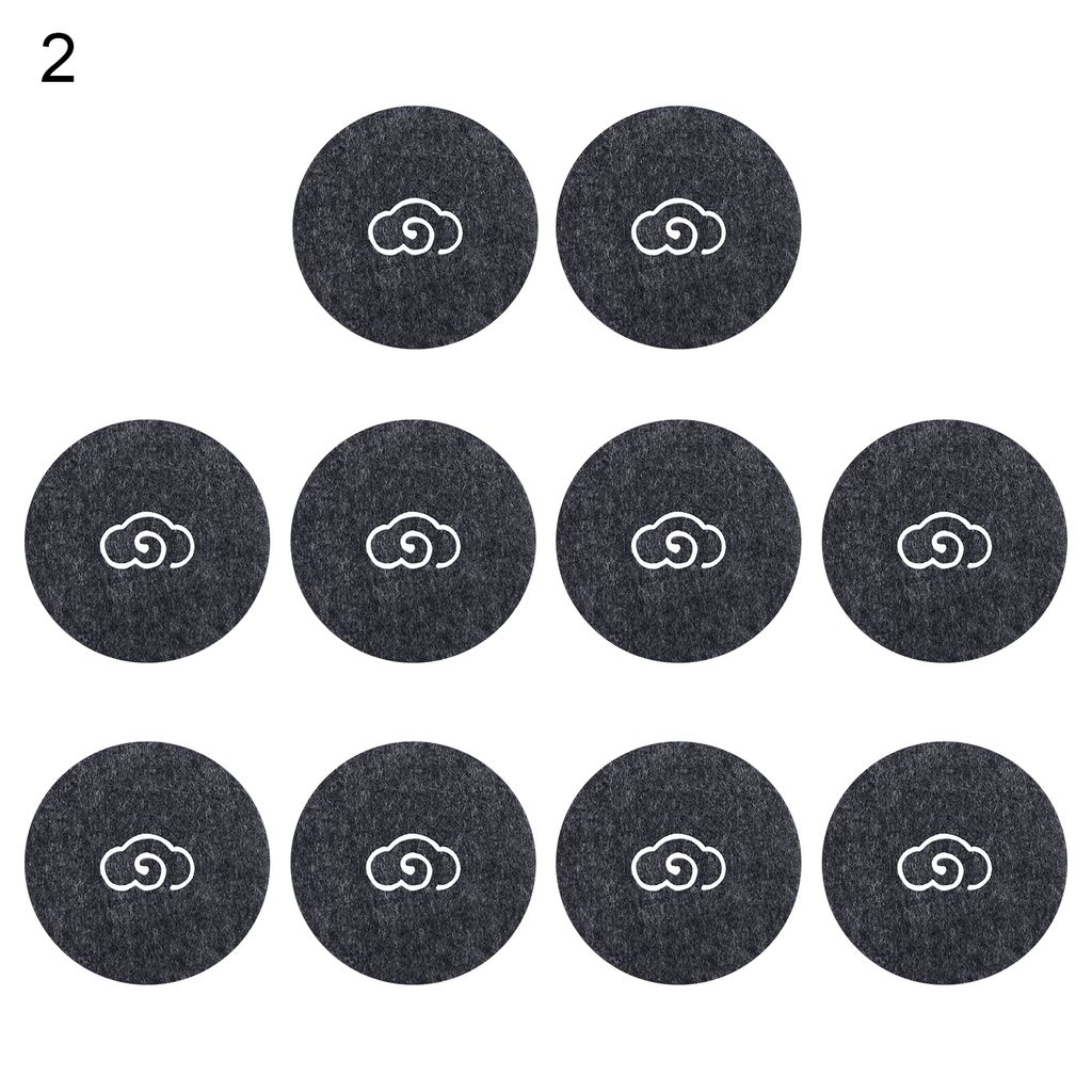 10pcs Tassenmatten kleine tragbare dekorative runde Schlupfscheibenmatte er Tee Kaffeetasse Getränkebads für Zuhause-Dunkelgrau 2