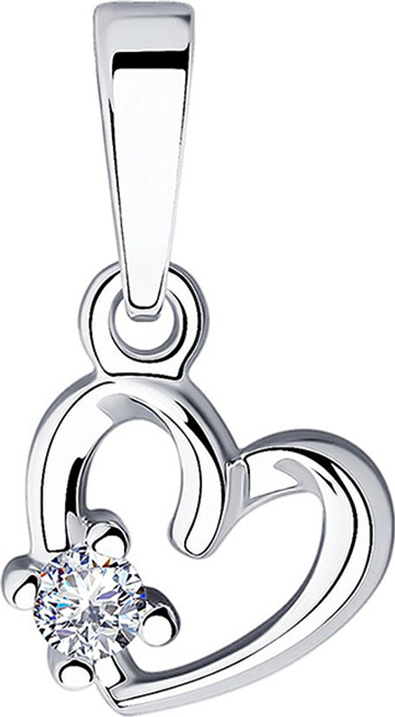 Sokolov Anhänger Herz aus 925 Silber mit Zirkonia, Schmuck für Damen