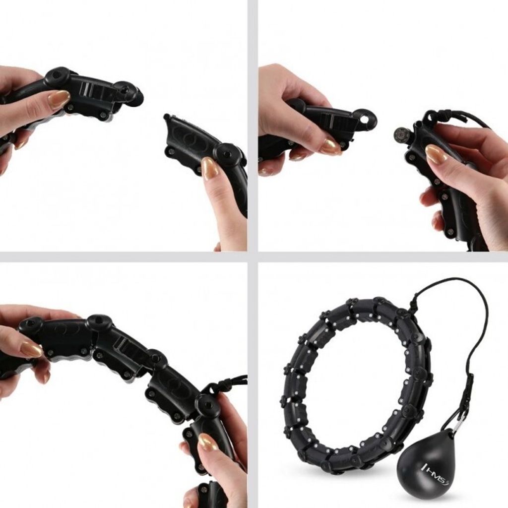 Masážní hula hoop HMS HHW02 se závažím černá Obrázok produktu 3