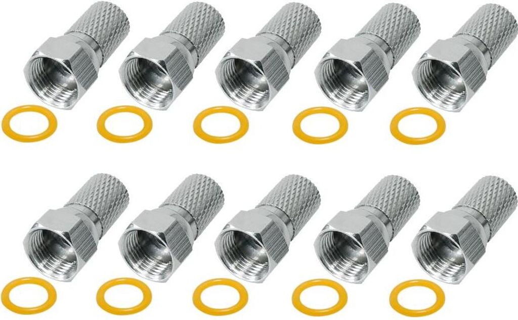 F-Stecker für Kabel-Ø 7,0 mm Steckerlänge 18mm gerändelte Produktbild 
