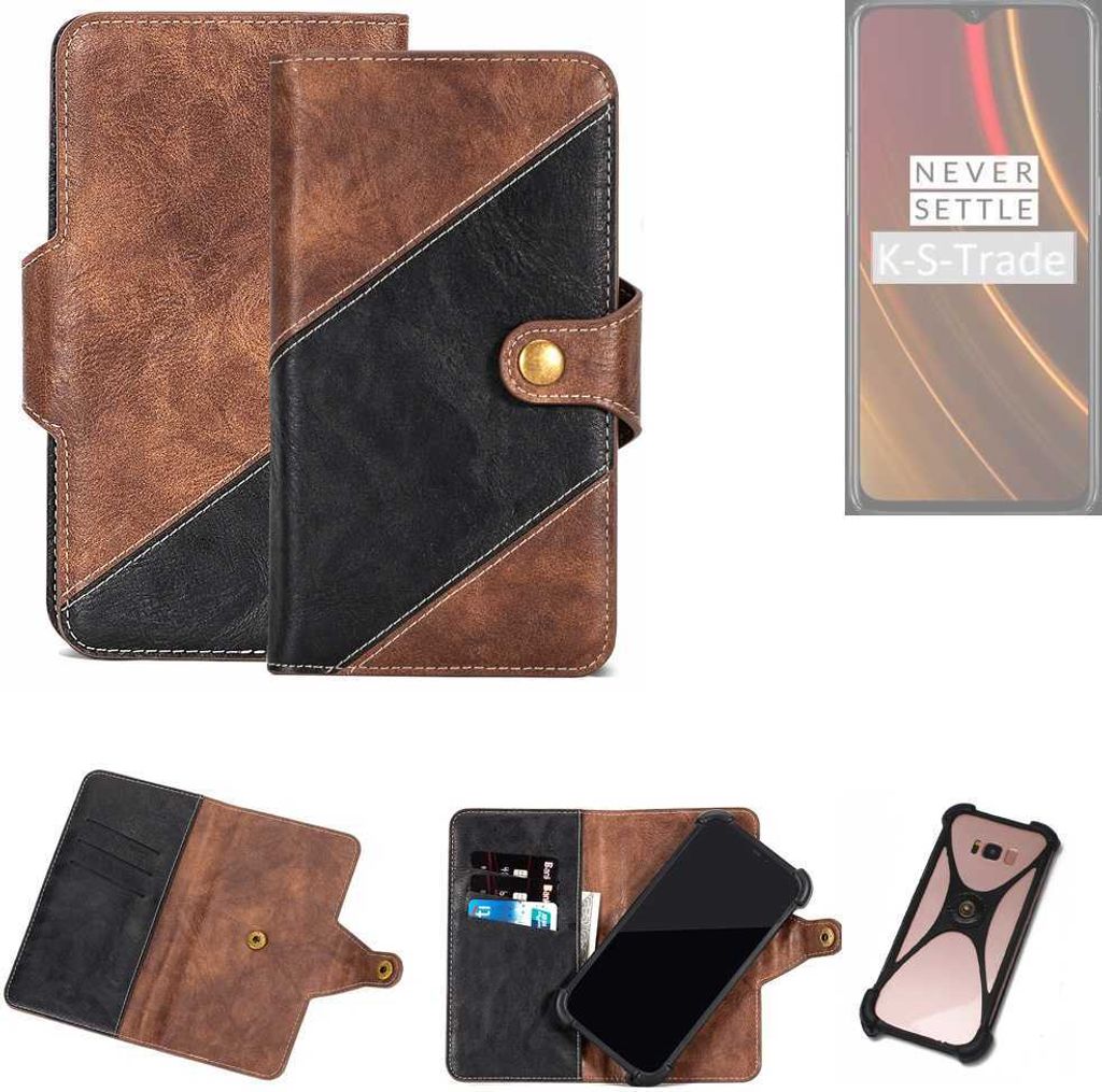 K-S-Trade Handyhülle Schutzhülle Bookstyle Case kompatibel mit OnePlus 6T McLaren Edition Klapphülle Cover Hülle Schutztasche 1x