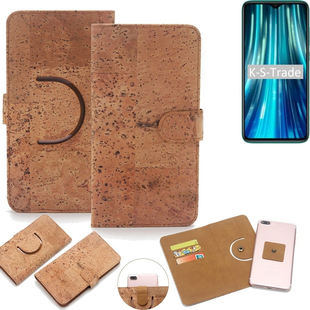 K-S-Trade Handy Hülle Schutz Hülle kompatibel mit Xiaomi Redmi Note 8 Pro Handyhülle Schutzhülle Korkhülle Kork-Hülle 1x