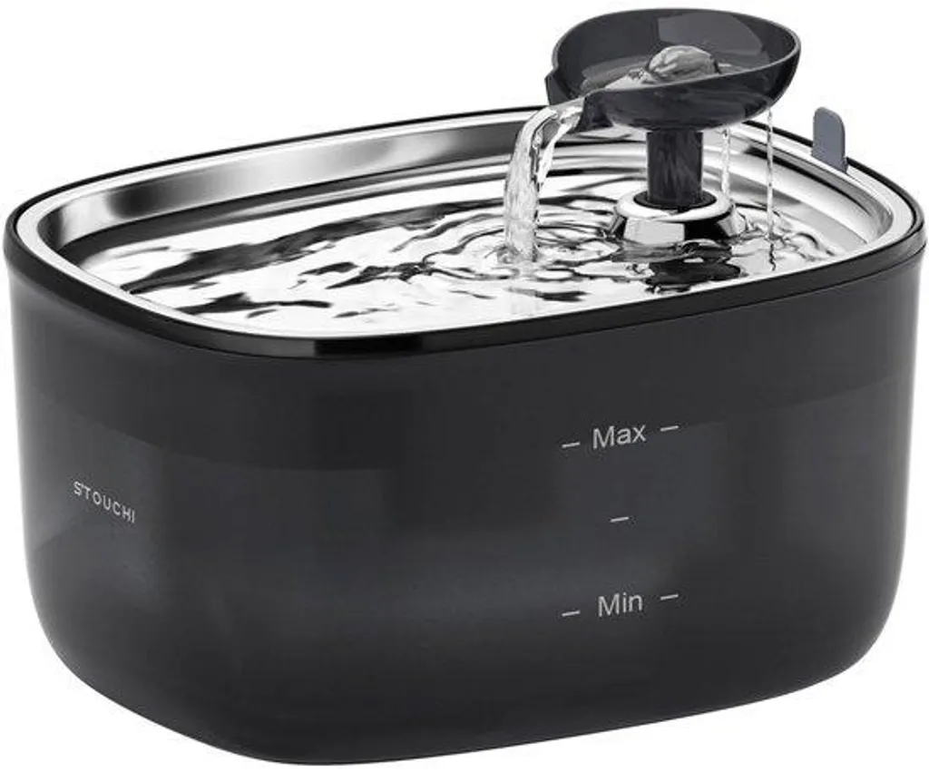 Distributeur d'eau chat silencieux 2,5 L inox pour maison et bureau