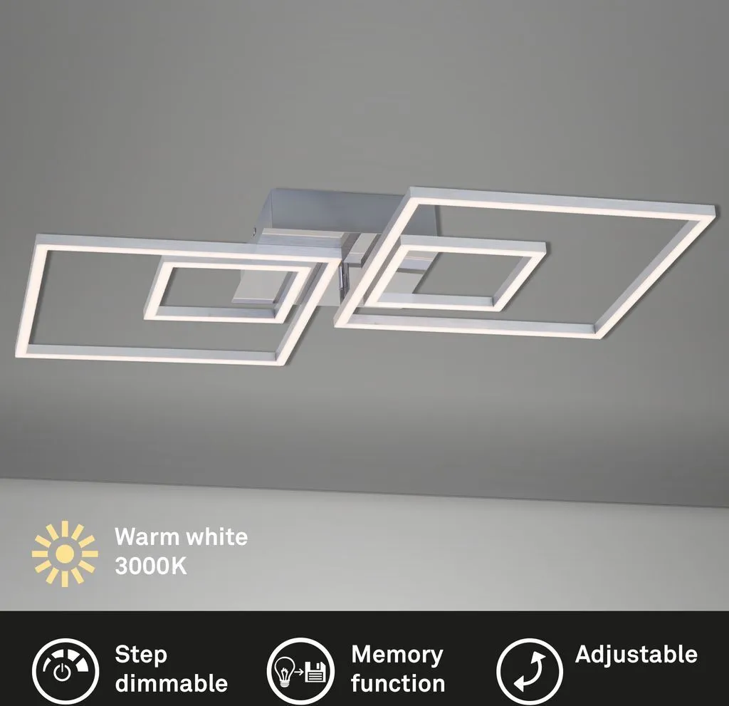Plafonnier LED salon moderne Briloner Frame 45W éclairage puissant - 2