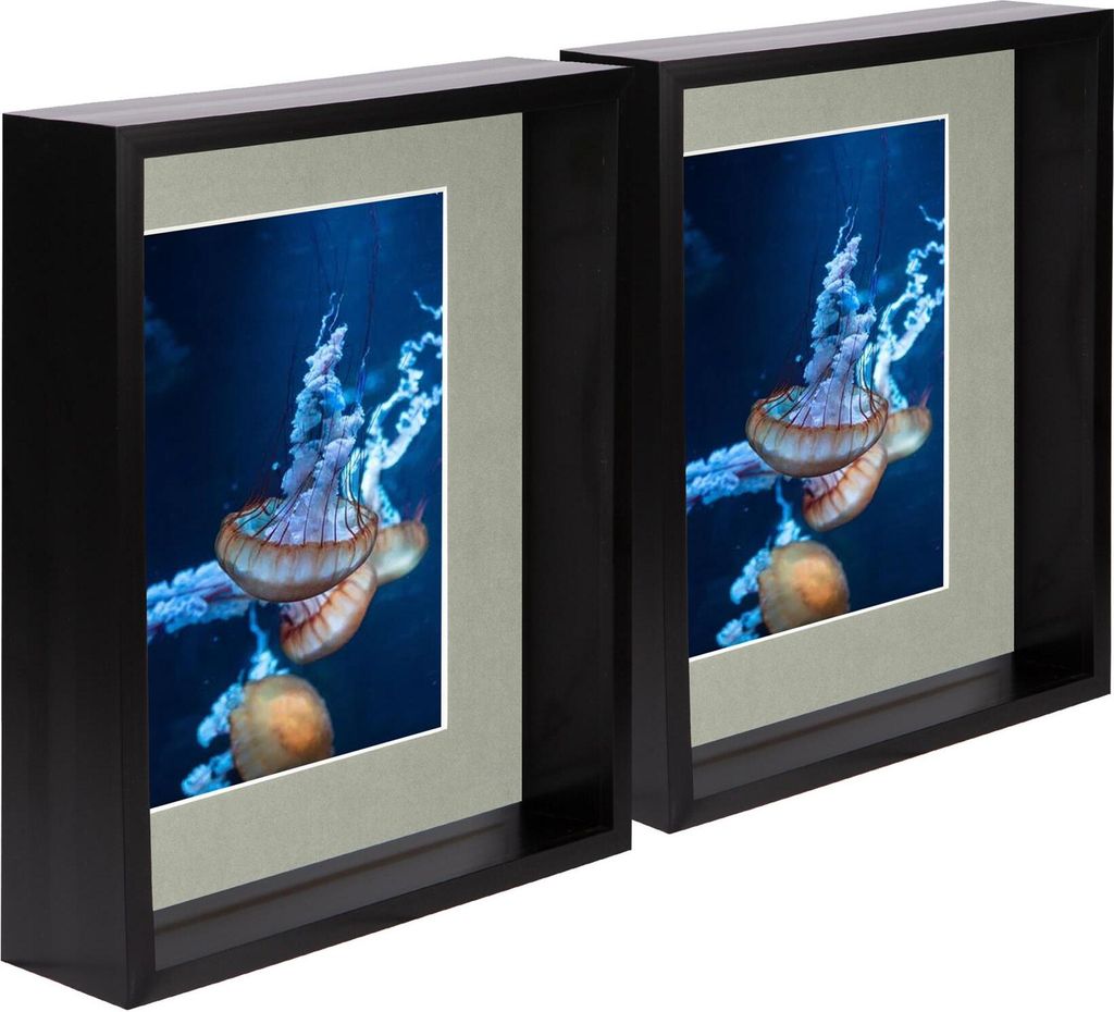 5x schwarz 8 x 10 zoll 3d tiefe box holz fotorrahmen mit grau 5 x 7 zoll montieren - stehend hängend handwerk schatten meeringbild danke fall für...