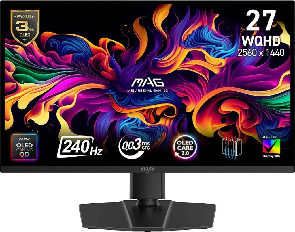 Moniteur Gaming MSI MAG 271QP Écran PC Élite 26.5" QD-OLED Noir