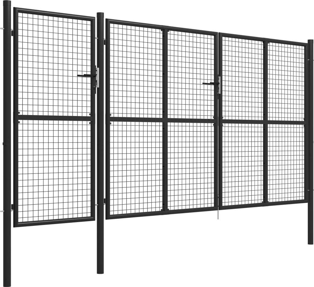 vidaXL Gartentor Stahl 400 x 150 cm Anthrazit