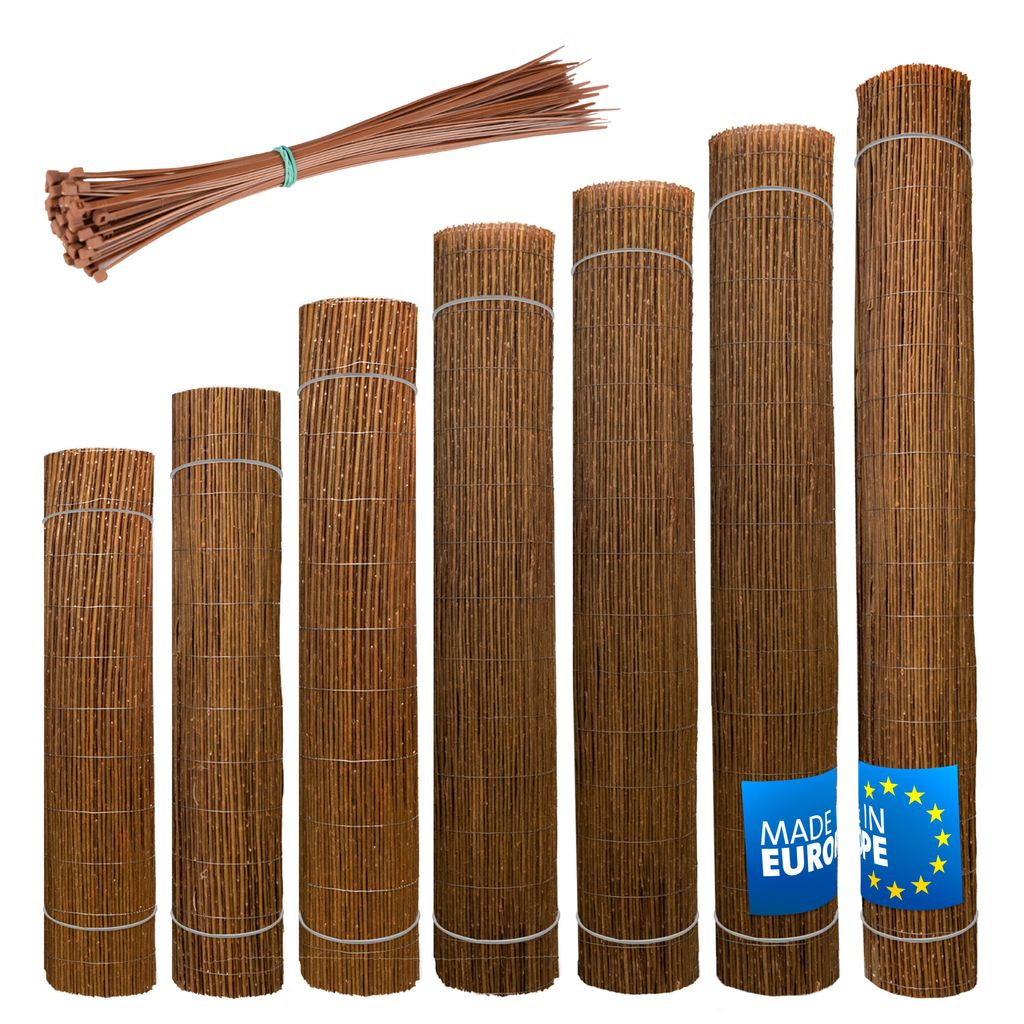 Weidenmatte 200 x 260 cm - natürlicher Sichtschutz für Garten, Balkon und Terrasse, Sichtschutzzaun in 60 Größen, Sichtschutzmatte Gartenzaun -...