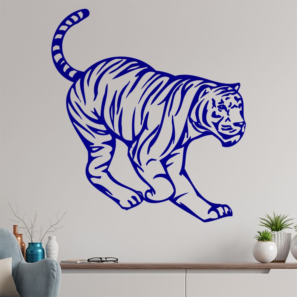 Tiger Wandtattoo in 6 Größen - Wandaufkleber Wall Sticker - Dekoration, Küche, Wohnzimmer, Schlafzimmer, Badezimmer