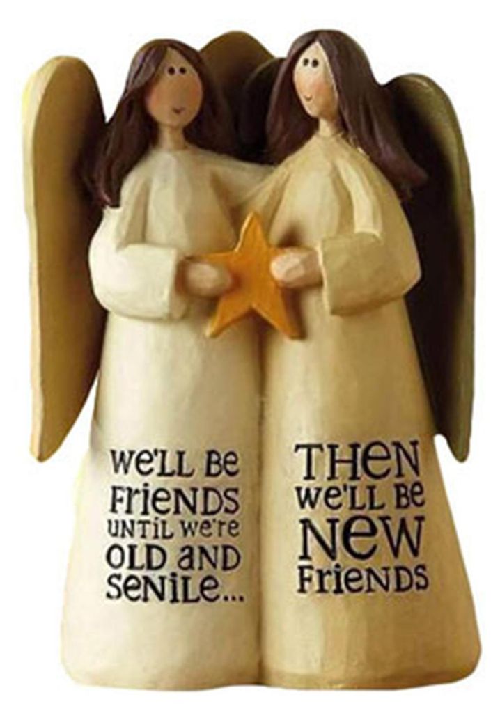 Tischfigur aus Kunstharz, kleines Engelmädchen/Schwesternschafts-/Freundschaftsstatue für Regal, Büro, Schreibtisch, Auto