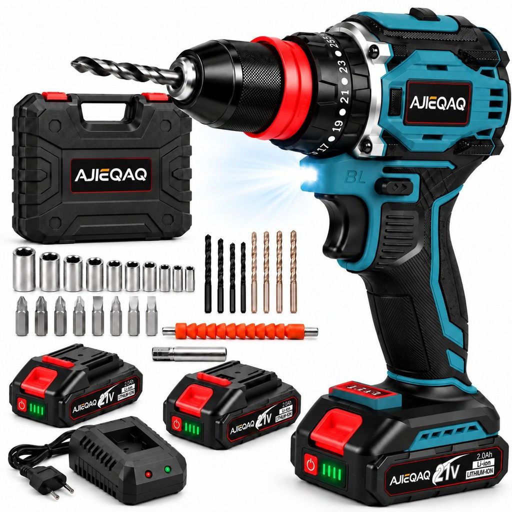 3-in-1 Akku-Schlagbohrschrauber 21V Brushless, 60Nm, Produktbild 