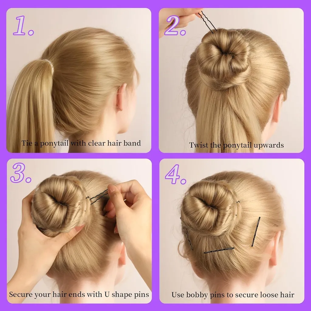 Set coiffure chignon et queue-de-cheval : 300 épingles et élastiques - 7