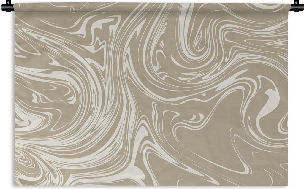 MuchoWow Wandteppich Wandbehang Marmor - Weiß - Creme 90x60 cm Tapisserie Dekoration Wandtuch - Wandskulpturen - Bildteppich
