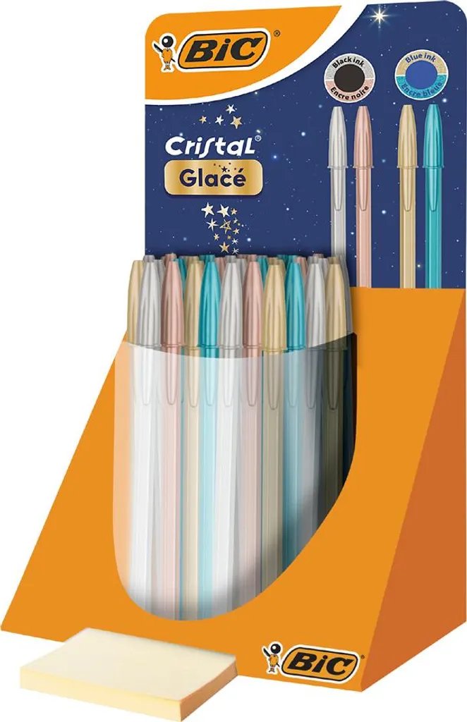 BIC Cristal Glacé 303176 Stylo bille à corps givré - Boîte de 40
