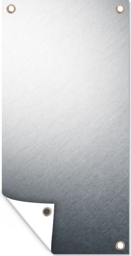 MuchoWow 30x60 cm Outdoor-Poster Gartendeko Sichtschutz Garten Poster für den Garten Metallic-Druck - Grau - Schwarz - Weiß