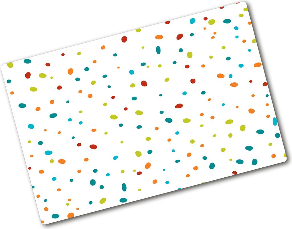 Tulup Glas Herdabdeckplatte - 80x52 cm - Glaskeramikkochfeld-Abdeckung Spritzschutz Glasabdeckplatte - Einteilig - Kinderzimmer - Bunte Punkte - Me...