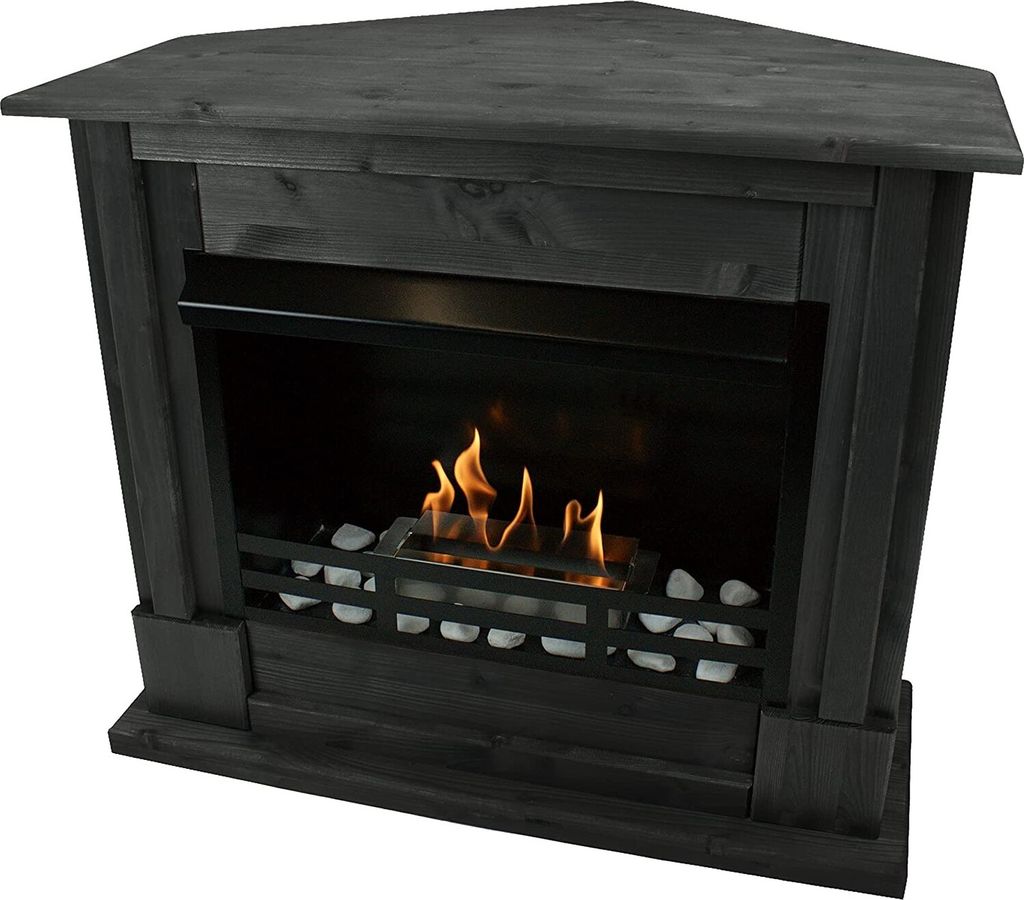 Gelkamin Ethanolkamin Kaminofen Eckkamin Apollo Deluxe - Schwarz