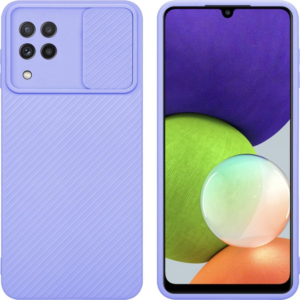 Cadorabo Hülle für Samsung Galaxy A22 4G Schutz Hülle in Lila Handyhülle TPU Etui Case Cover Kameraschutz
