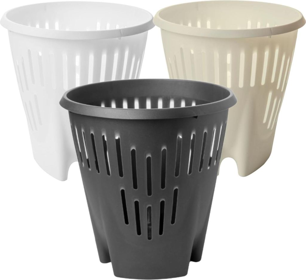 3er Set Papierkörbe in 3 Trendfarben 34L x 32B x 32H cm