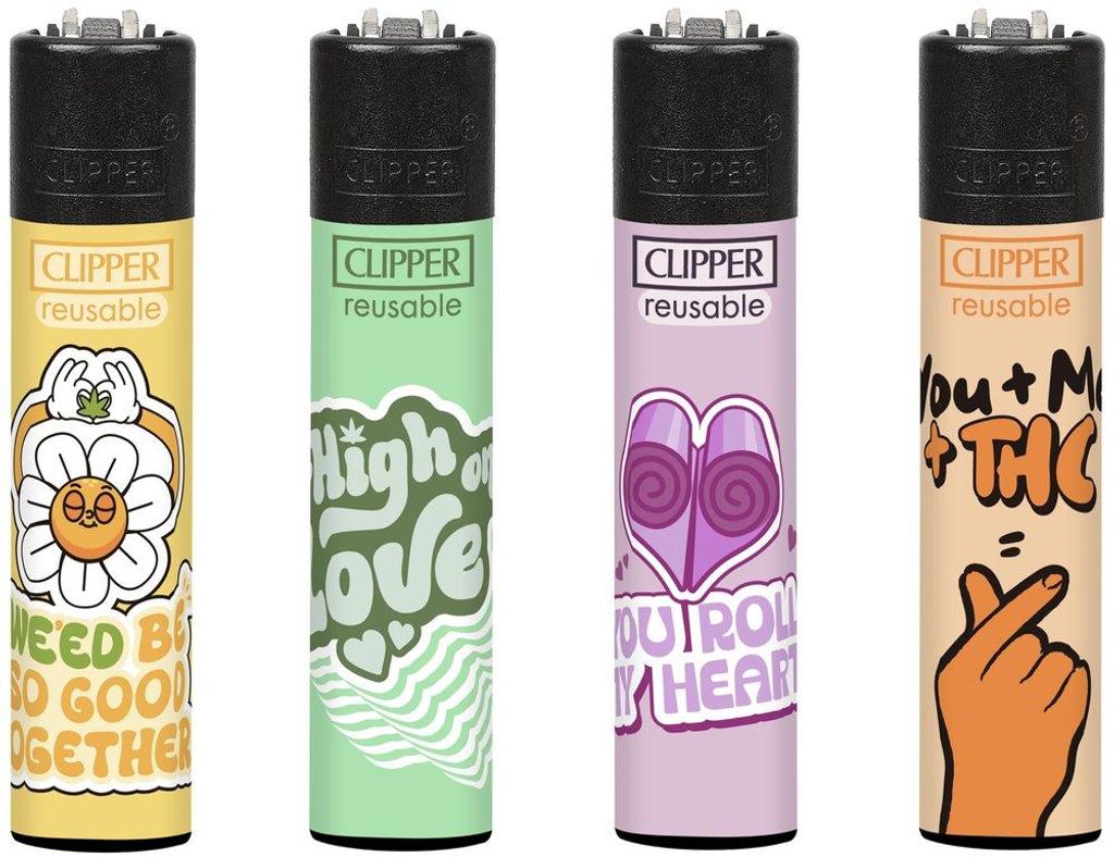 Clipper Feuerzeuge 4er Set Weed Valentine 2 Produktbild 