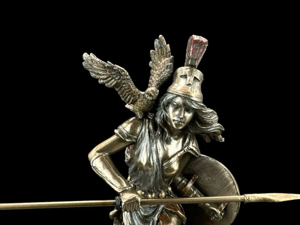 Sculpture décorative Athéna déesse grecque de la sagesse bronze 24cm