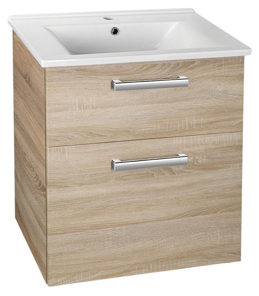 Aqualine VEGA Unterschrank 62x72,6x43,8cm, 2x Schublade, Platineiche
